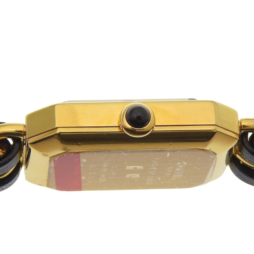 Chanel Premiere Rock Quartz Plated Metal And Leather Watch (Pre-Owned)