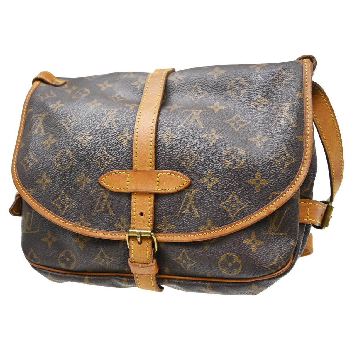 Louis Vuitton Saumur Canvas Brown Canvas Shoulder Bag Bag (Pre-Owned)