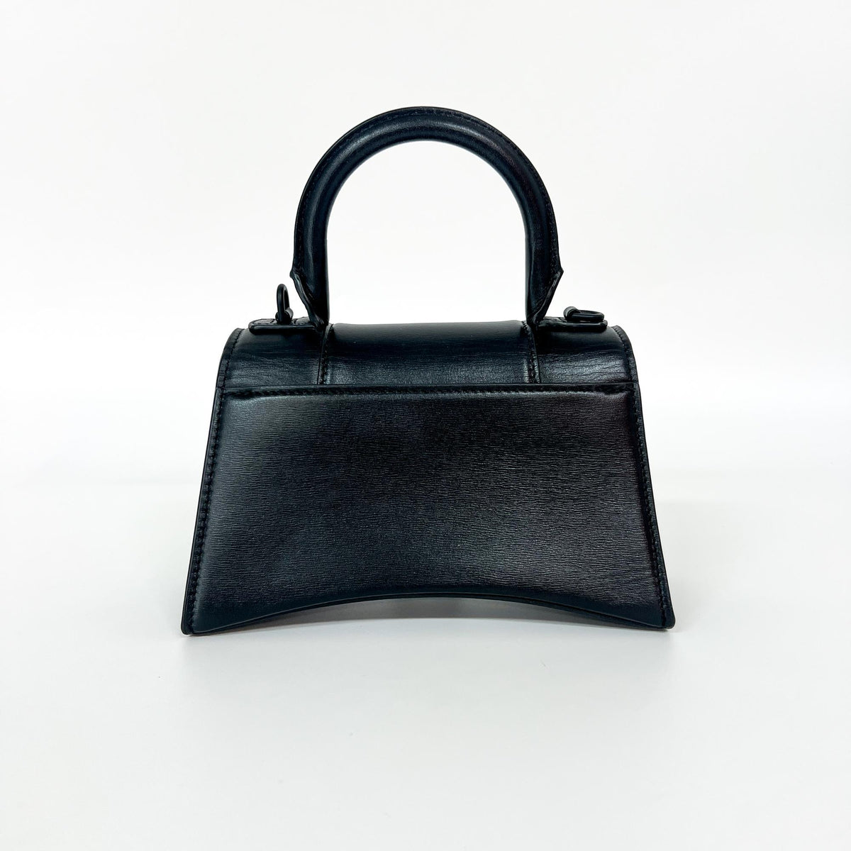 Balenciaga Hourglass Top Handle Leather With Crystals Black Leather Handbag (Pre-Owned)