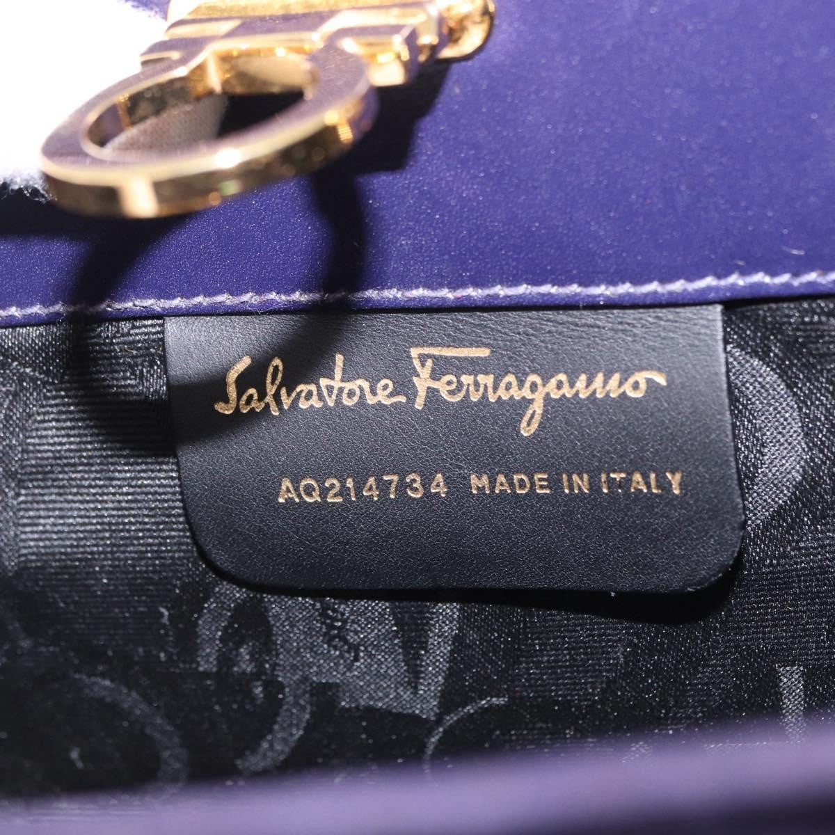 Salvatore Ferragamo Vintage Gancini Chain Suede Purple Suede Shoulder Bag Bag (Pre-Owned)