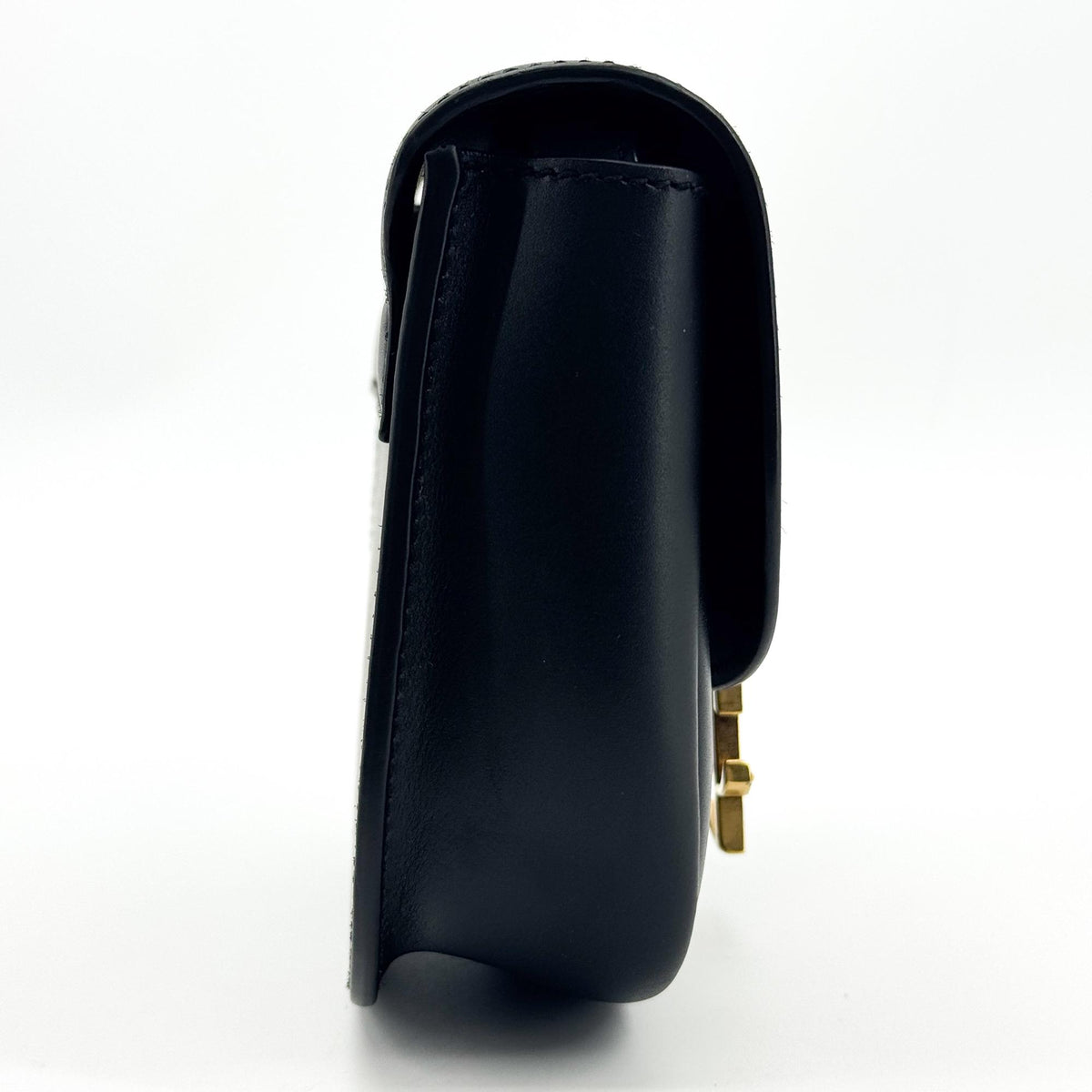 Saint Laurent Kaia Leather Black Leather Shoulder Bag Bag (Pre-Owned)
