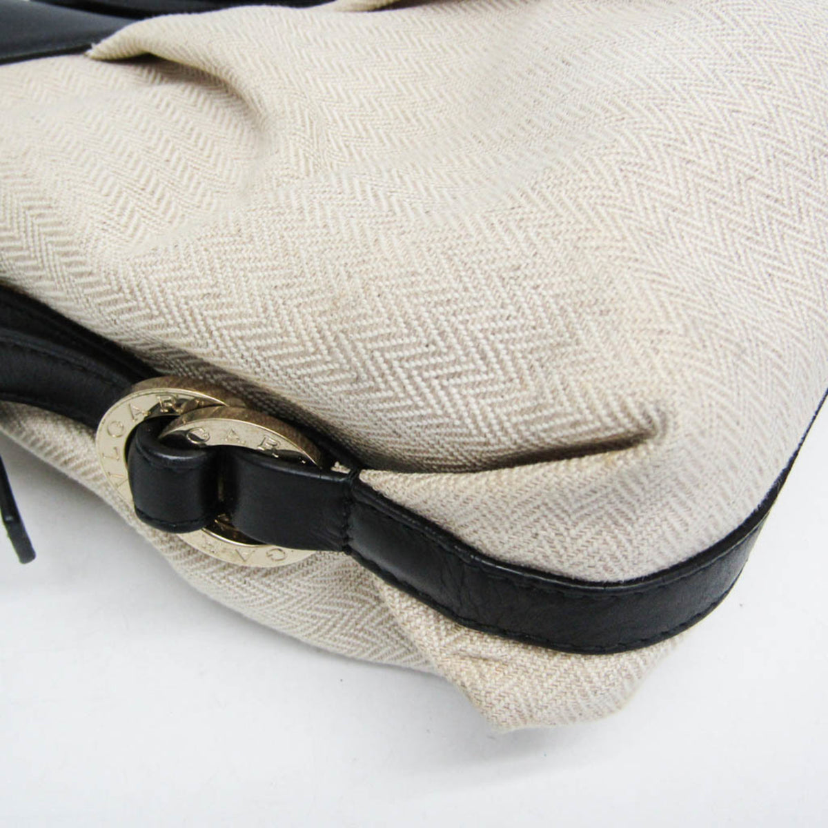 Bvlgari Chandra Canvas Beige Canvas Shoulder Bag Bag (Pre-Owned)