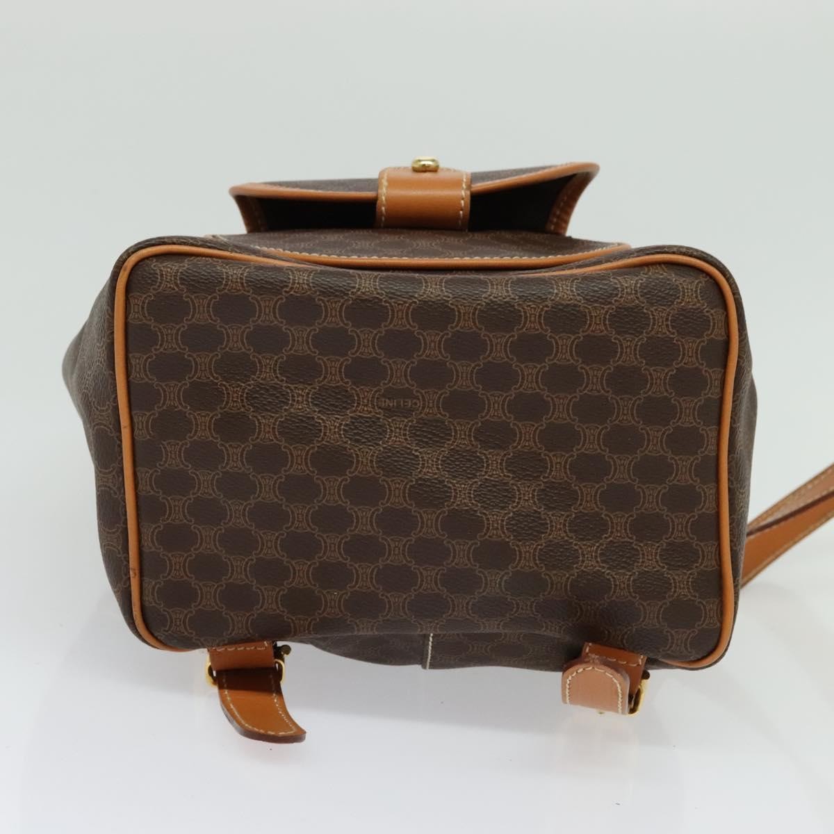 Celine Vintage Macadam Canvas And Leather Brown Pvc Backpack Bag (Pre-Owned)