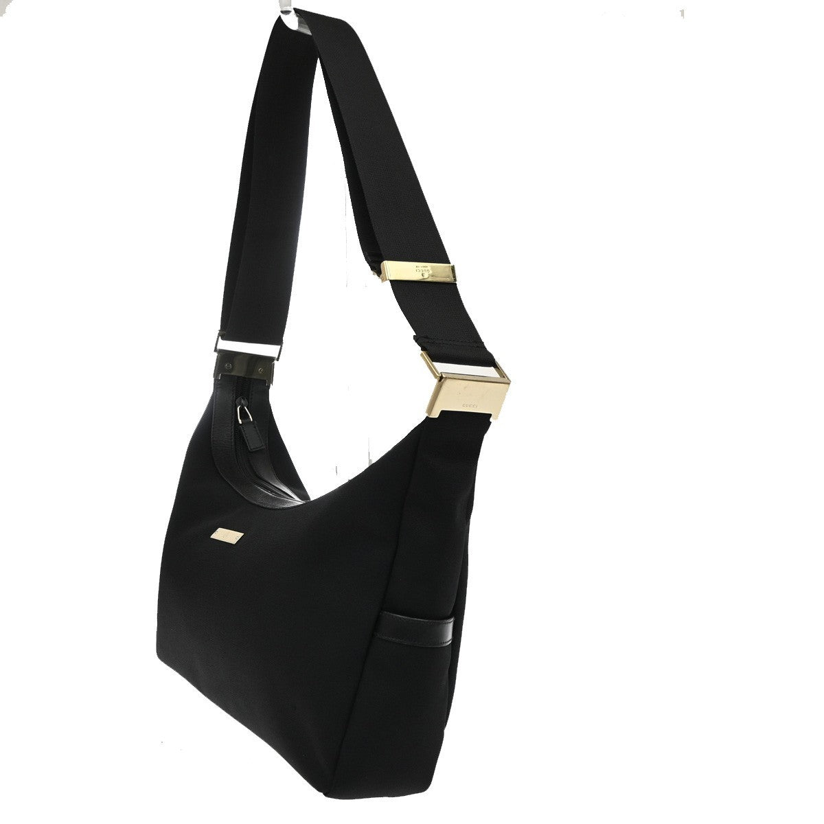 Gucci Vintage Hobo Canvas Black Canvas Shoulder Bag Bag (Pre-Owned)