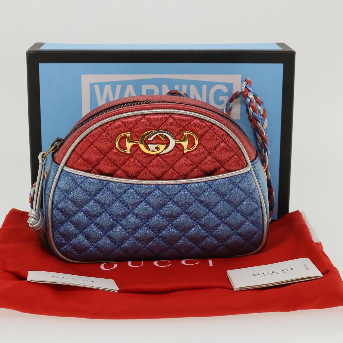 Gucci Trapuntata Camera Lambskin Multicolour Leather Shoulder Bag Bag (Pre-Owned)