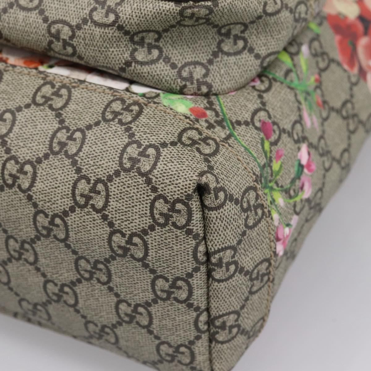 Gucci Buckle Blooms Print Gg Coated Canvas Beige Canvas Backpack Bag (Pre-Owned)