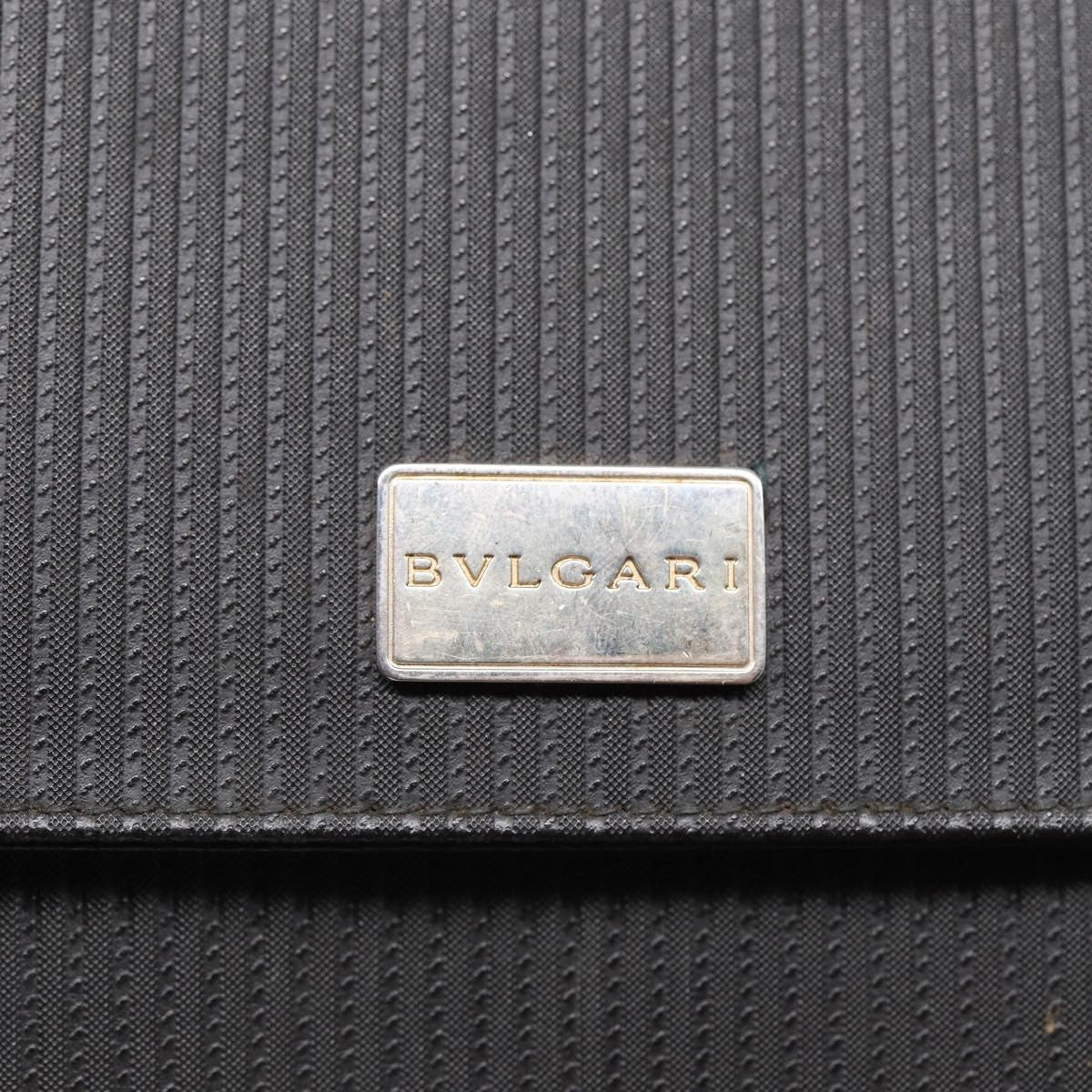 Bvlgari Clutch Pvc Leather Black Pvc Clutche & Pouche Bag (Pre-Owned)