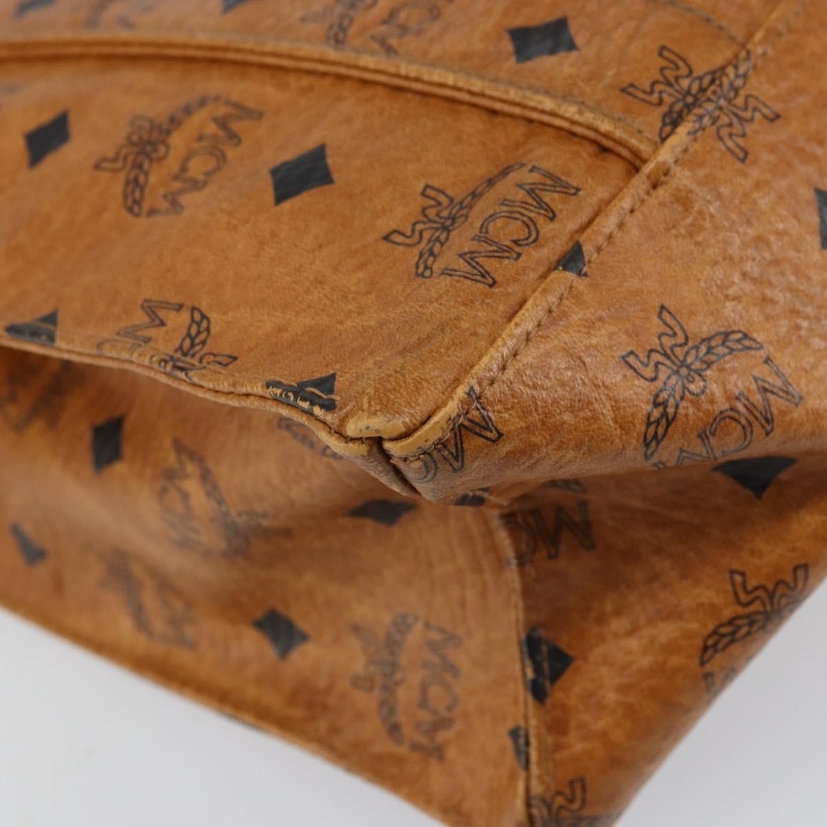 MCM Vintage Visetos Canvas Brown Canvas Tote Bag Bag (Pre-Owned)
