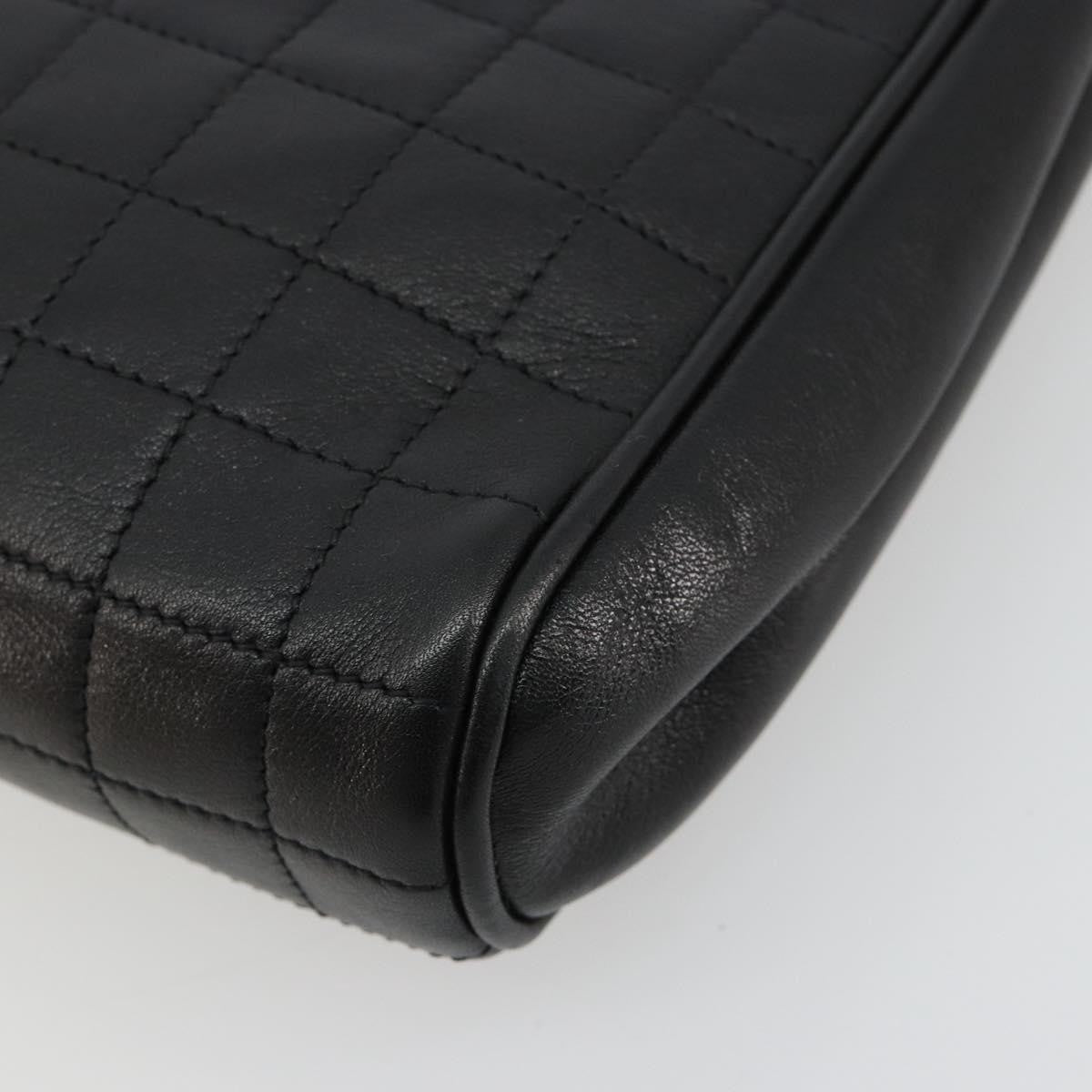 Celine Flap Shoulder Leather Black Leather Shoulder Bag Bag (Pre-Owned)