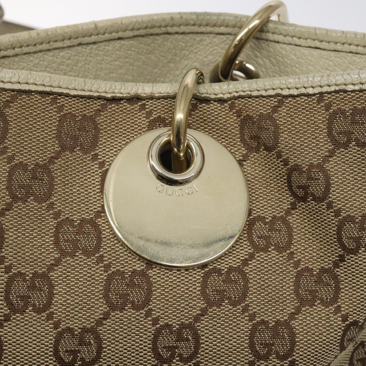Gucci Gg Canvas Canvas Beige Canvas Tote Bag Bag (Pre-Owned)