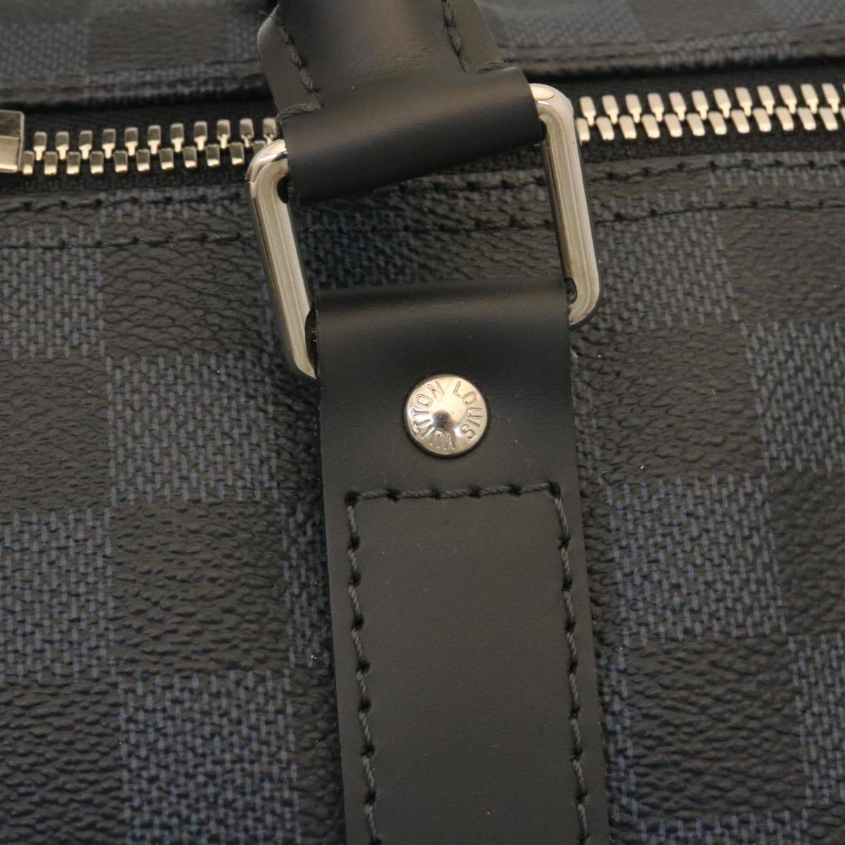 Louis Vuitton Keepall Bandouliere Damier Graphite Blue Canvas Travel Bag Bag (Pre-Owned)