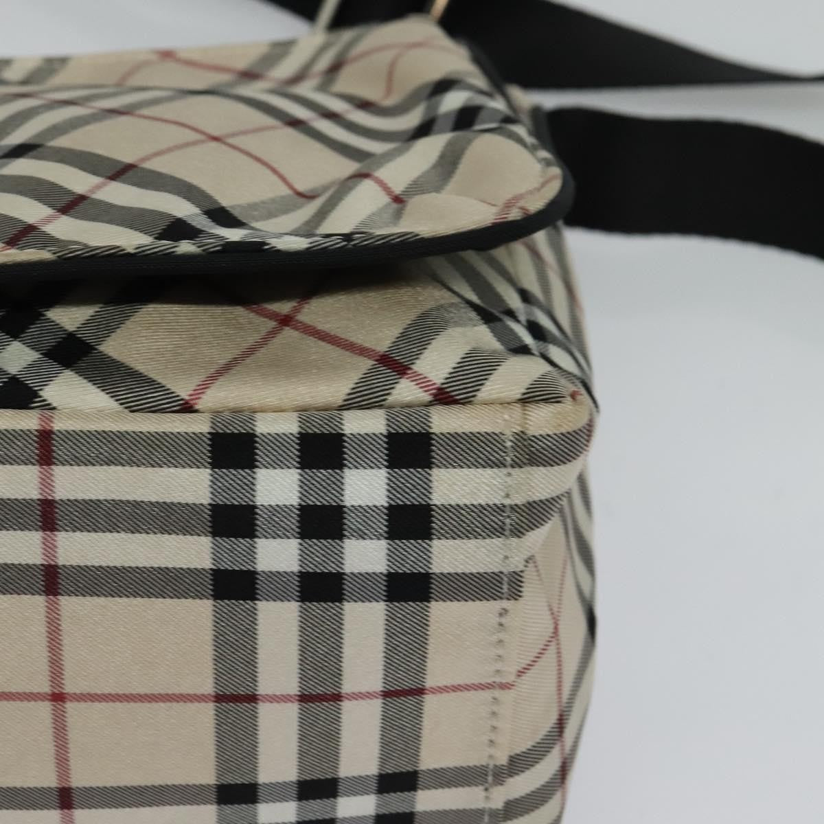 Burberry Nova Check Blue Label Nylon Beige Nylon Shoulder Bag Bag (Pre-Owned)