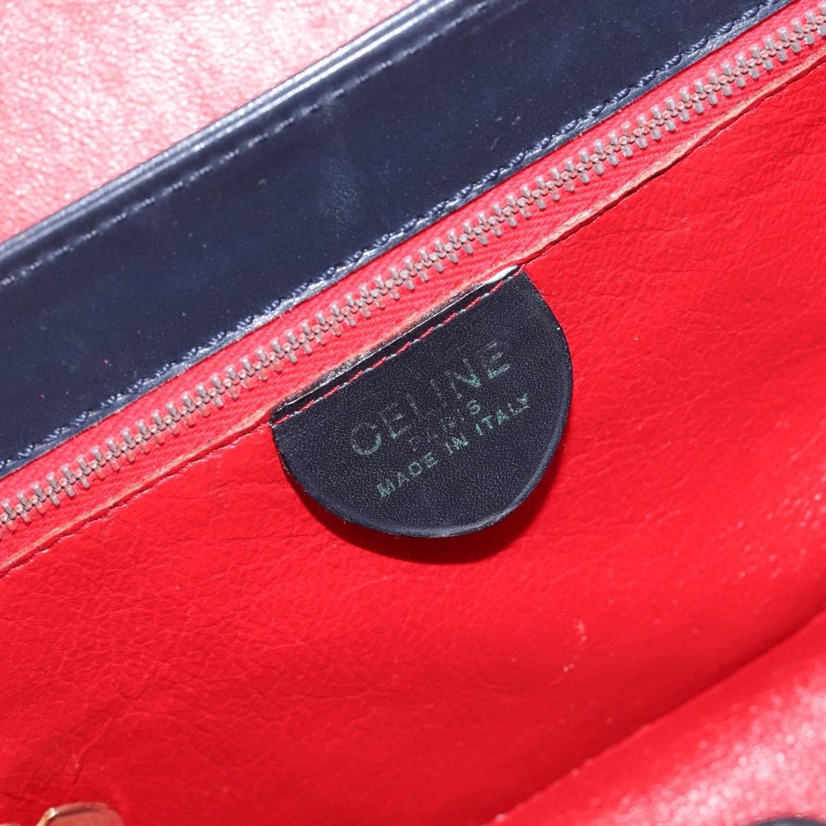 Celine Handbag Leather Navy Leather Handbag (Pre-Owned)