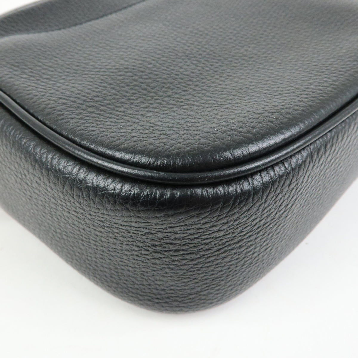 Coach Shoulder Leather Black Leather Handbag (Pre-Owned)