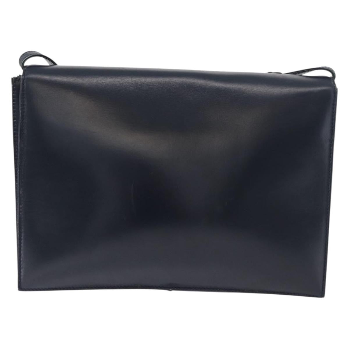 Loewe Anagram Leather Navy Leather Shoulder Bag Bag (Pre-Owned)