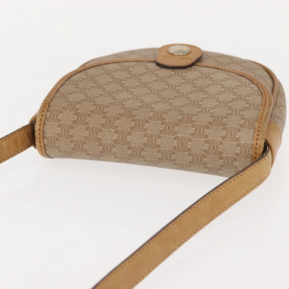 Celine Vintage Macadam Canvas And Leather Beige Canvas Shoulder Bag Bag (Pre-Owned)