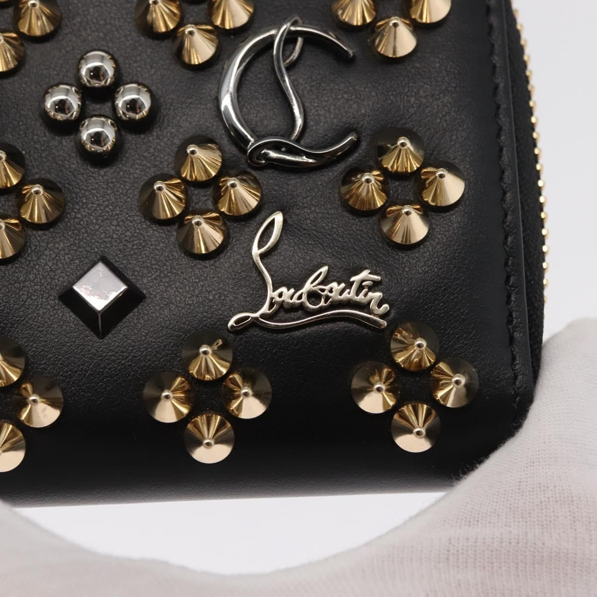Christian Louboutin Panettone Coin Purse Embellished Leather Black Leather Wallets Accessory (Pre-Owned)