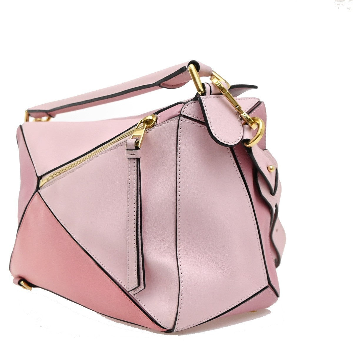Loewe Puzzle Leather Pink Leather Handbag (Pre-Owned)