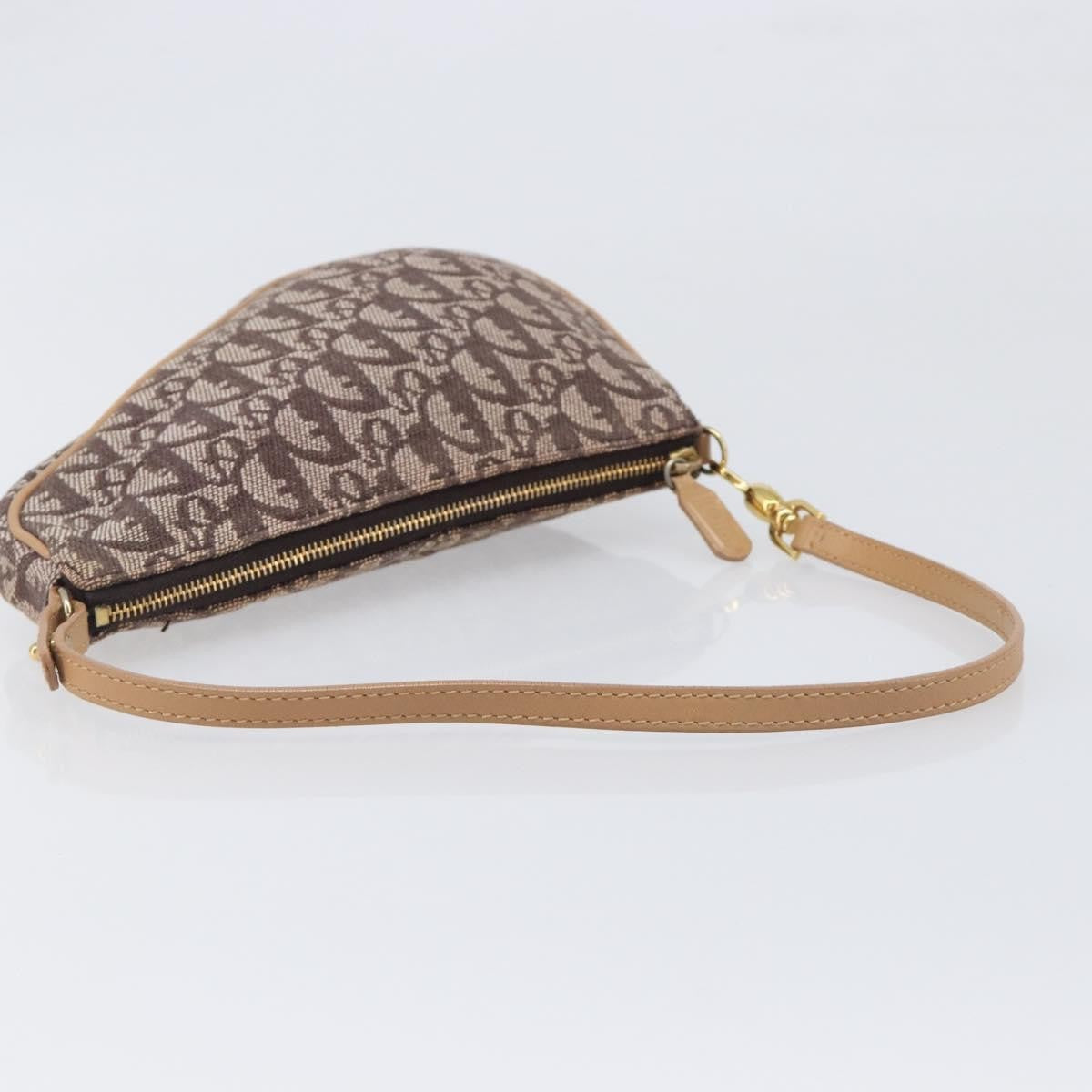 Christian Dior Vintage Saddle Bag Canvas Brown Canvas Clutche & Pouche Bag (Pre-Owned)