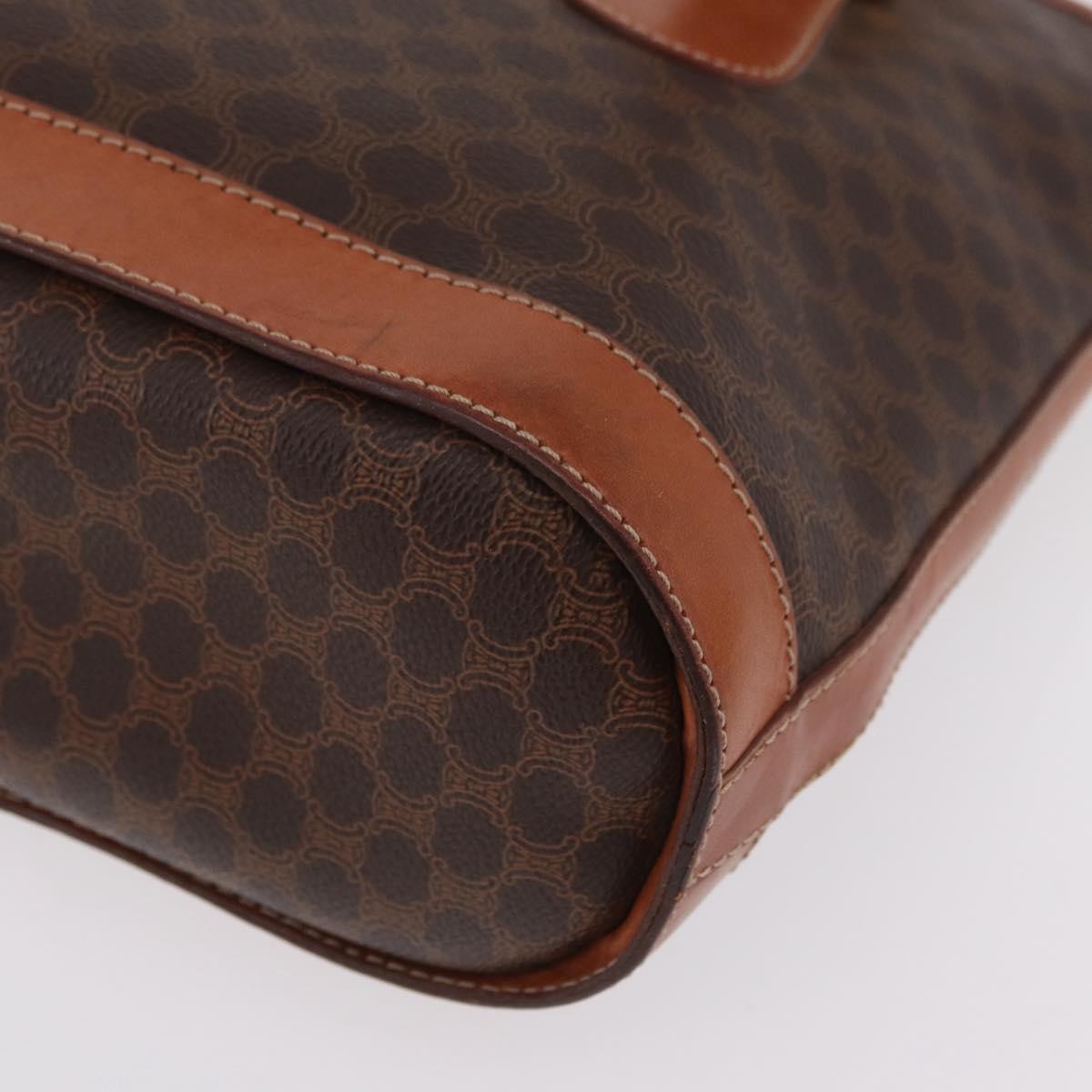 Celine Vintage Macadam Shopper Coated Canvas Brown Canvas Tote Bag Bag (Pre-Owned)