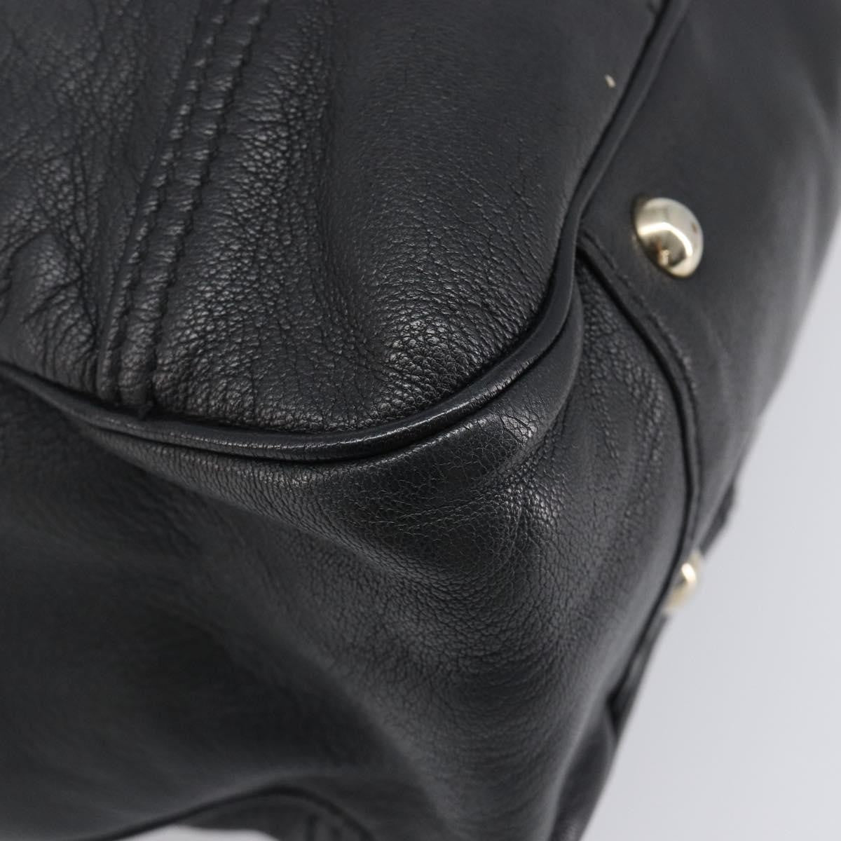 Gucci Princy Leather Black Leather Tote Bag Bag (Pre-Owned)