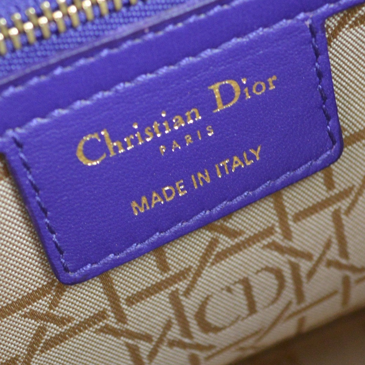 Christian Dior Lady Dior Cannage Quilt Lambskin Purple Leather Handbag (Pre-Owned)
