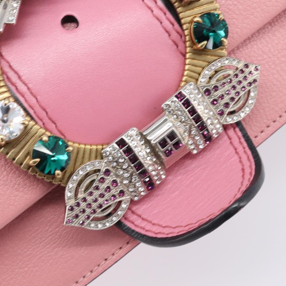 Miu Miu Madras Crystal Flap Leather Pink Leather Crossbody Bag Bag (Pre-Owned)