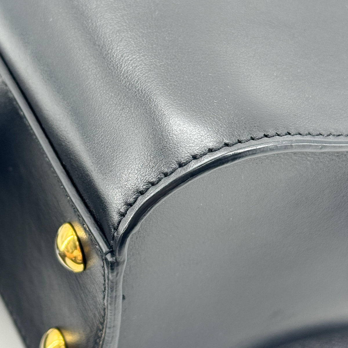 Saint Laurent Convertible Monogram Cabas Leather Black Leather Tote Bag Bag (Pre-Owned)