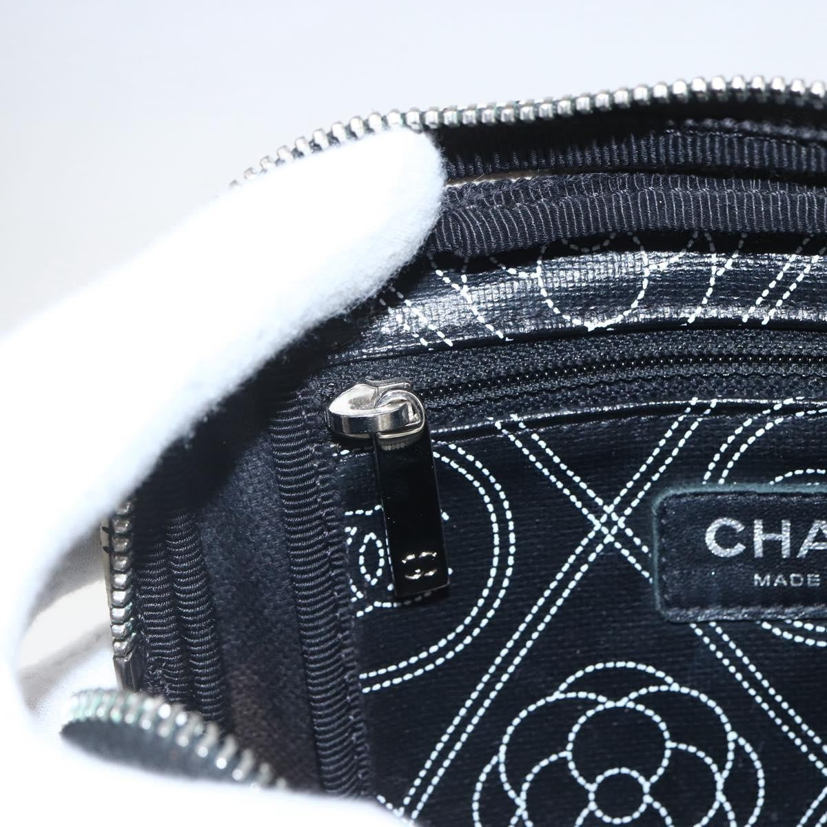 Chanel Logo Camera Case Clutch Printed Coated Canvas Black Pvc Clutche & Pouche Bag (Pre-Owned)
