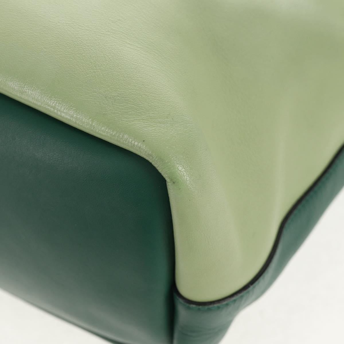 Chloe Bicolor Baylee Satchel Leather Green Leather Bag (Pre-Owned)