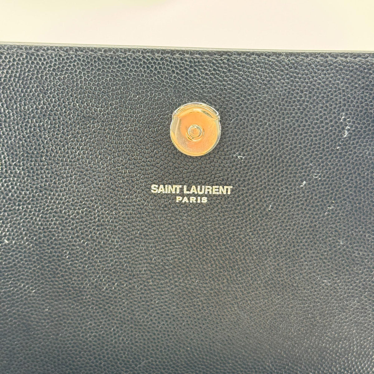 Saint Laurent Classic Monogram Leather Black Leather Crossbody Bag Bag (Pre-Owned)