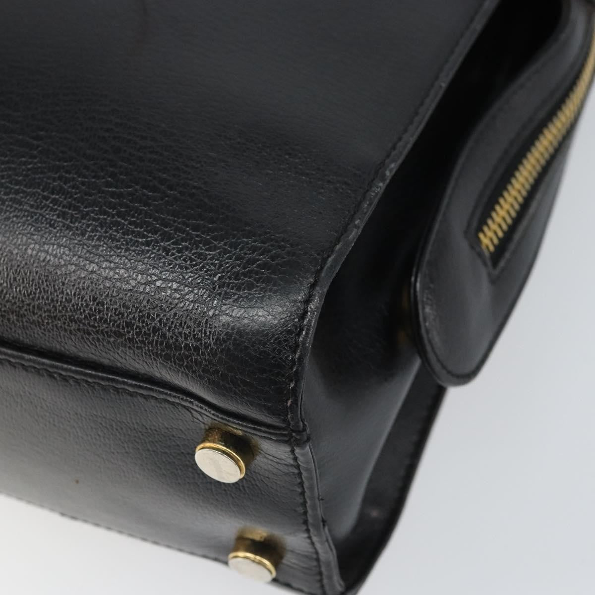Salvatore Ferragamo Gancini Leather Black Leather Shoulder Bag Bag (Pre-Owned)