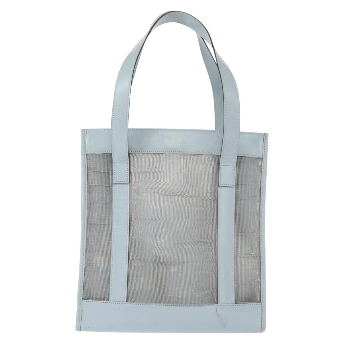 Gucci Vintage Tote Leather Blue Leather Tote Bag Bag (Pre-Owned)
