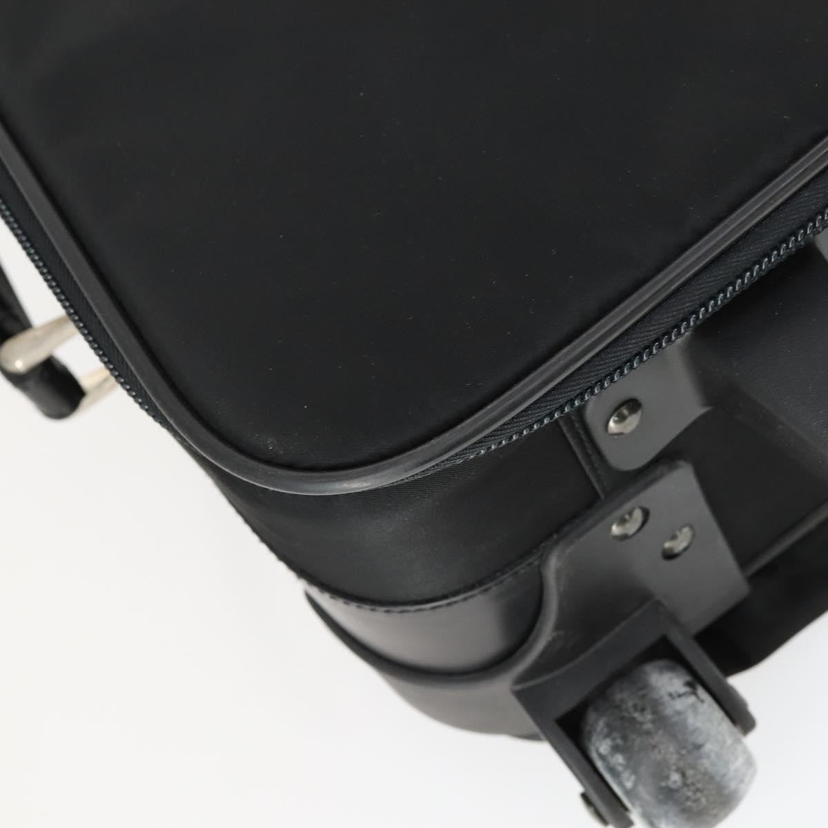 Prada Trolley Rolling Luggage Tessuto And Saffiano Leather Black Nylon Travel Bag Bag (Pre-Owned)