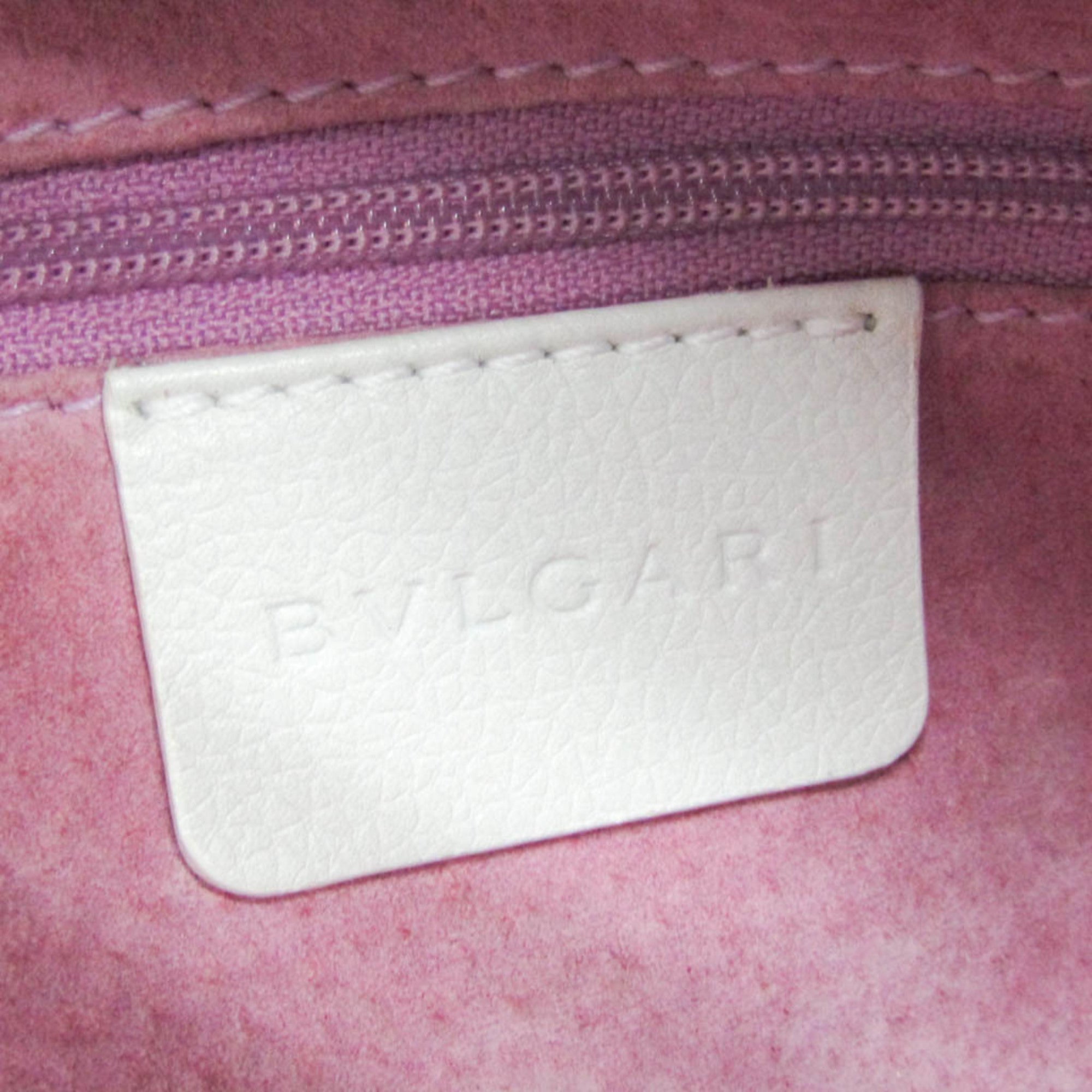 Bvlgari Vintage Leather White Leather Handbag (Pre-Owned)