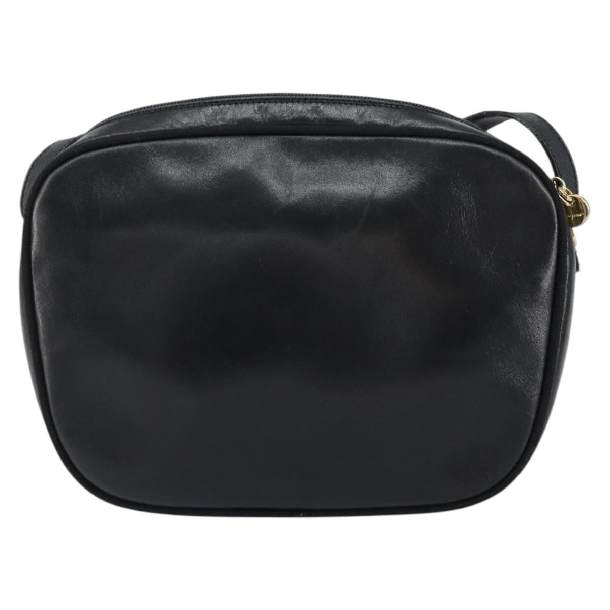 Salvatore Ferragamo Vala Leather Black Leather Shoulder Bag Bag (Pre-Owned)