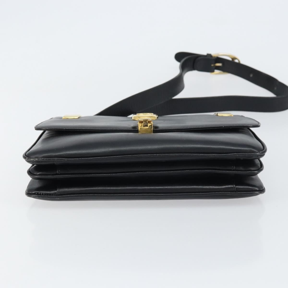 Celine Horse Carriage Leather Black Leather Shoulder Bag Bag (Pre-Owned)