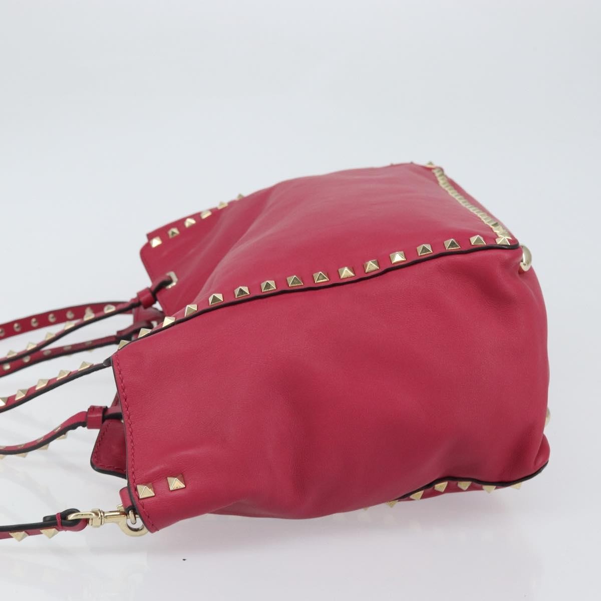 Valentino Garavani Rockstud Tote Soft Leather Pink Leather Tote Bag Bag (Pre-Owned)