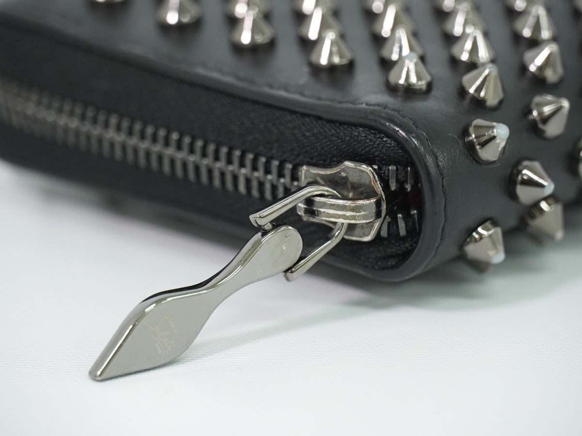 Christian Louboutin Panettone Spiked Leather Black Leather Wallets Accessory (Pre-Owned)