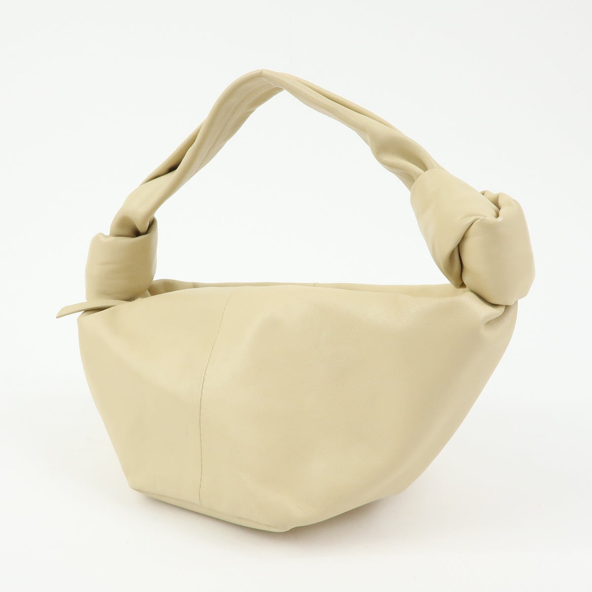 Bottega Veneta Double Knot Hobo Leather Beige Leather Shoulder Bag Bag (Pre-Owned)