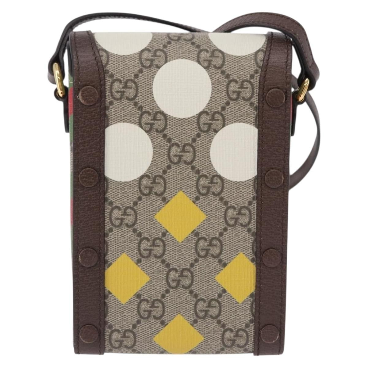 Gucci Horsebit 1955 Printed Gg Coated Canvas Beige Canvas Crossbody Bag Bag (Pre-Owned)