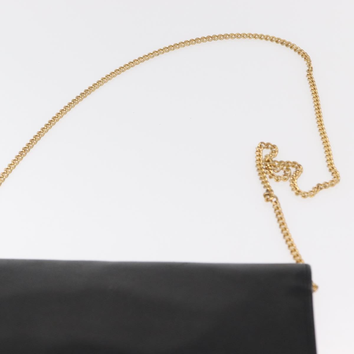 Christian Dior Vintage Chain Flap Leather Black Leather Shoulder Bag Bag (Pre-Owned)