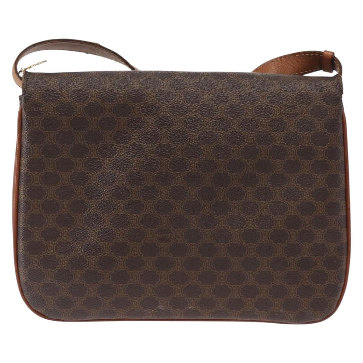 Celine Vintage Macadam Canvas Brown Canvas Shoulder Bag Bag (Pre-Owned)