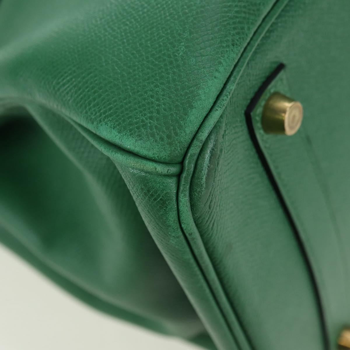 Hermes Birkin Green Togo With Gold Hardware Green Leather Handbag (Pre-Owned)