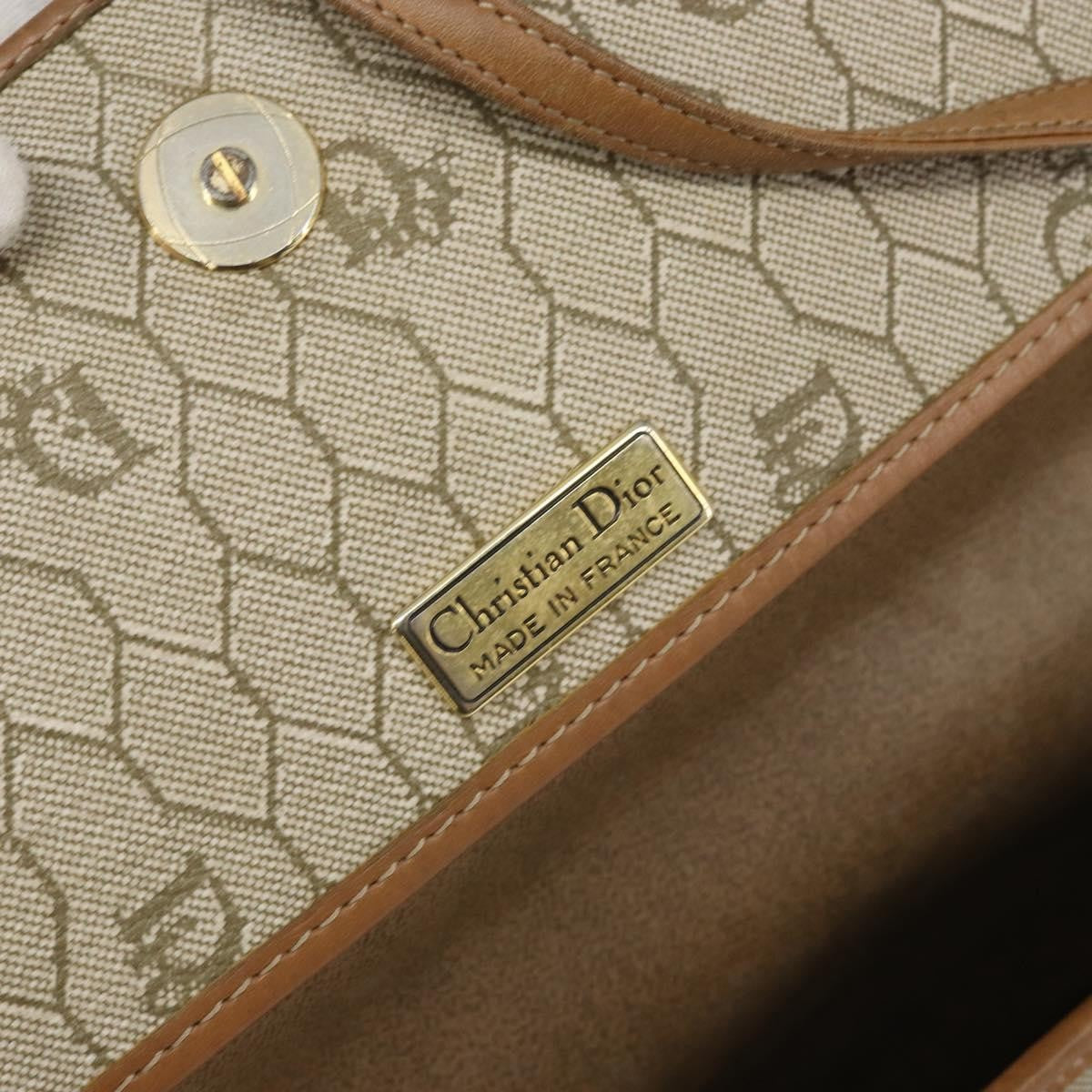 Christian Dior Vintage Honeycomb Canvas And Leather Beige Canvas Shoulder Bag Bag (Pre-Owned)