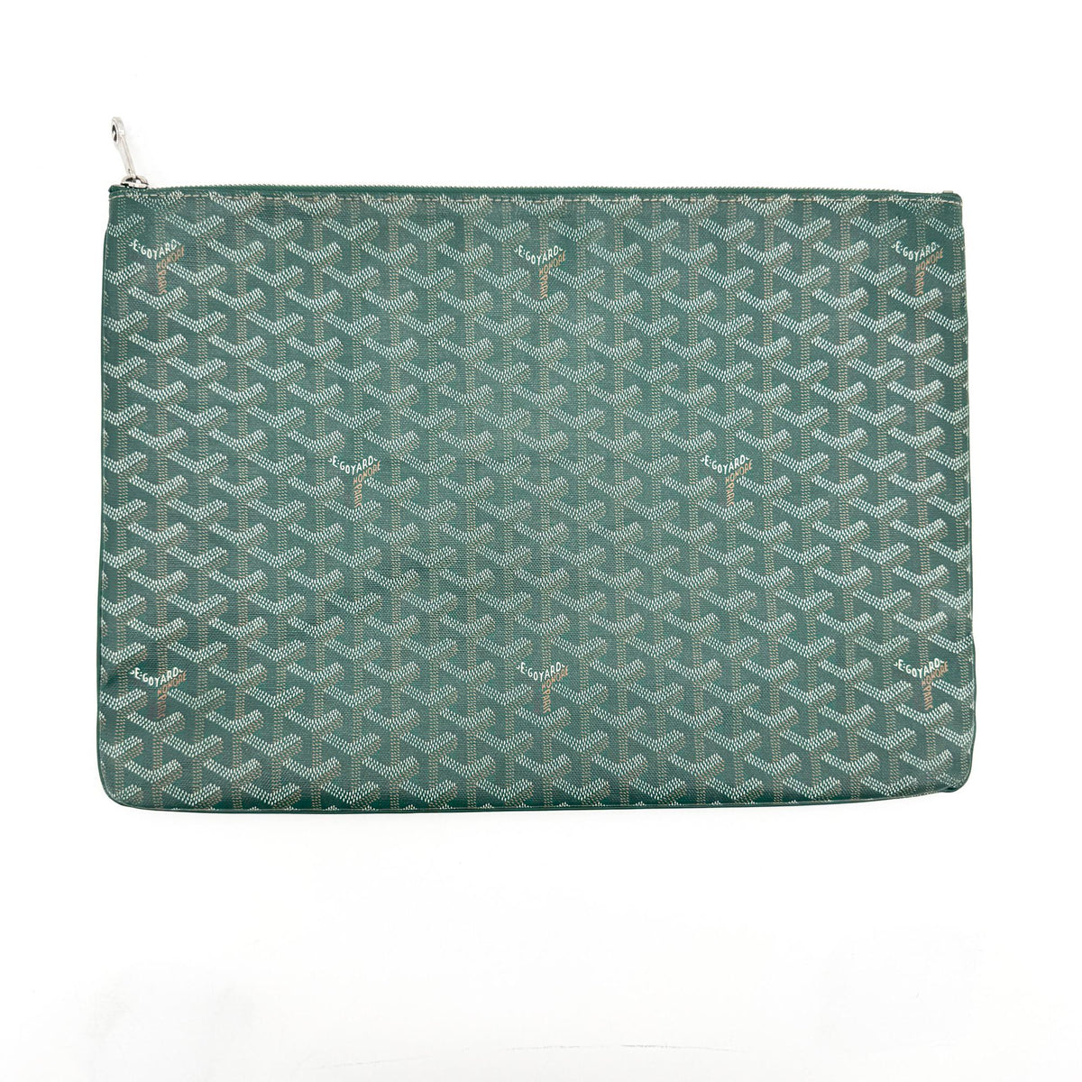 Goyard Senat Zip Coated Canvas Green Canvas Clutche & Pouche Bag (Pre-Owned)