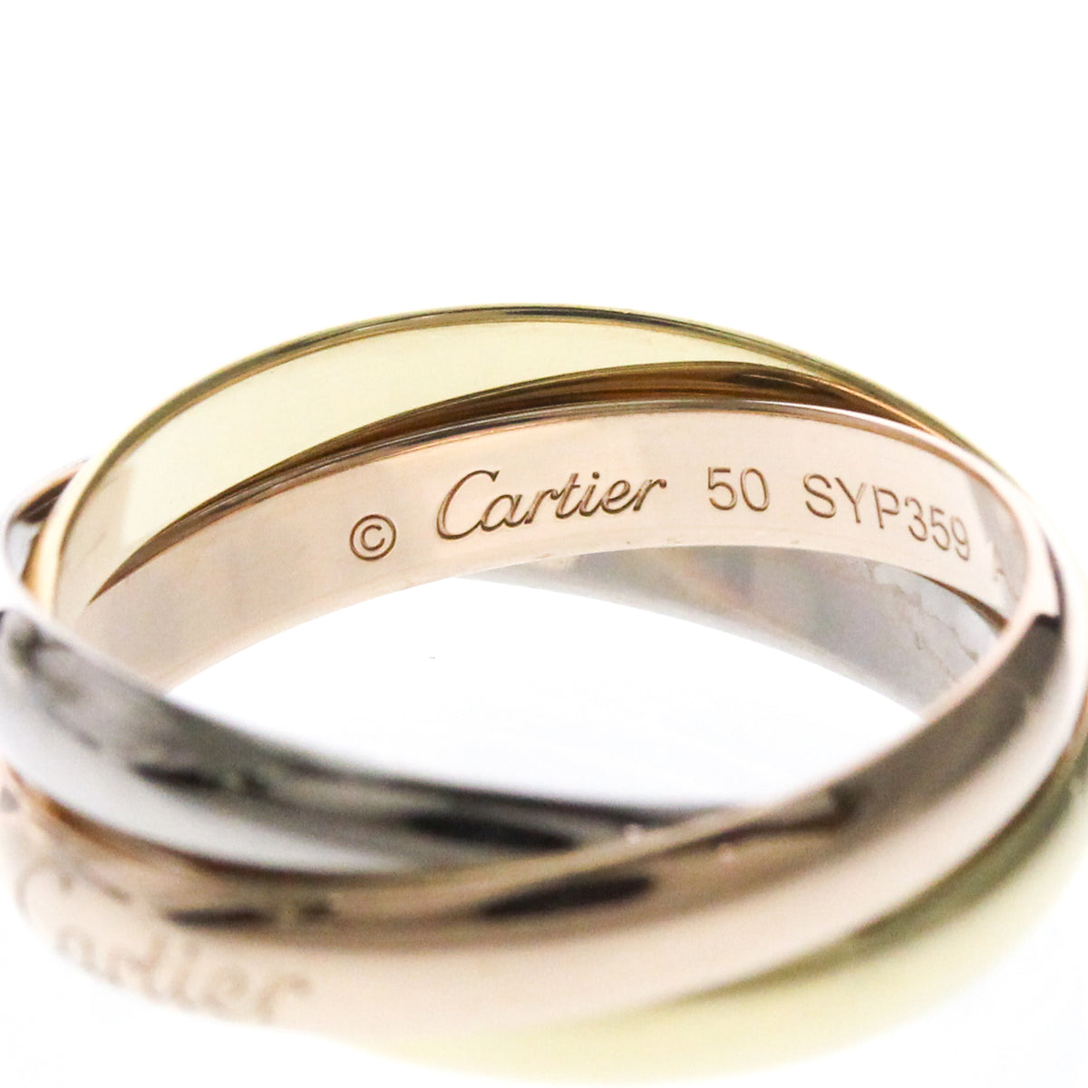 Cartier Trinity 18K Tricolor Gold Gold Gold Ring Jewelry (Pre-Owned)