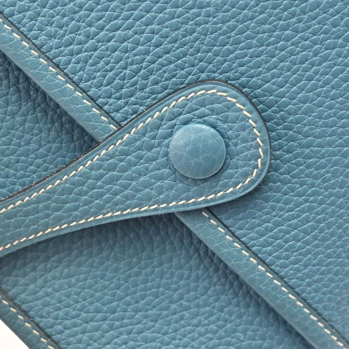Hermes Evelyne Bag Gen Iii Clemence Blue Leather Shoulder Bag Bag (Pre-Owned)
