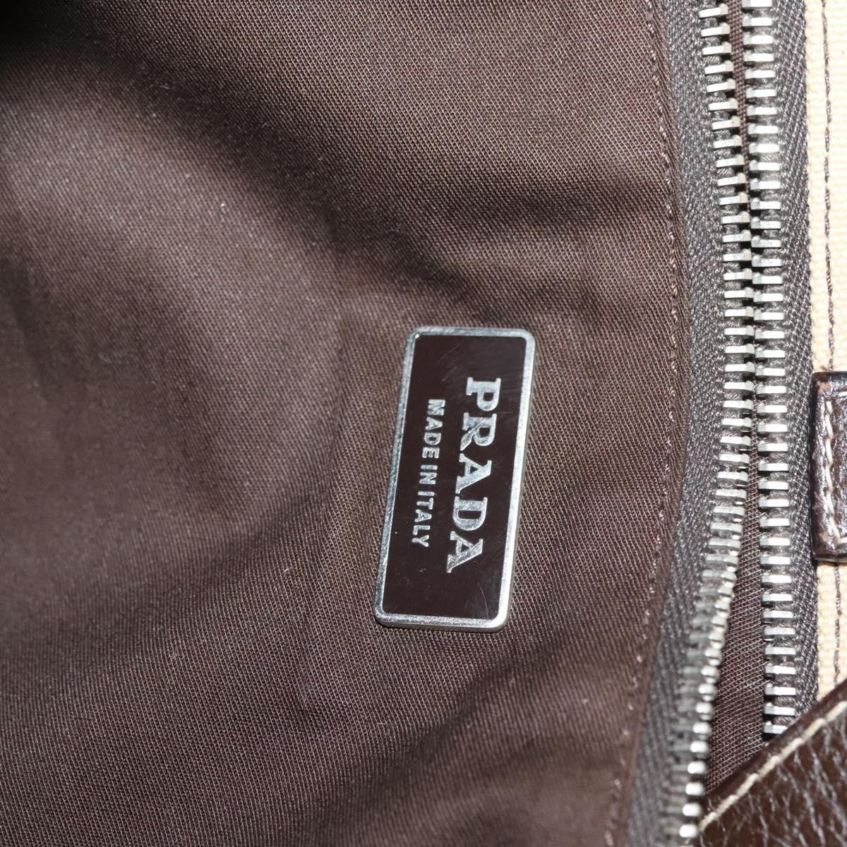 Prada Vintage Canvas Beige Canvas Shoulder Bag Bag (Pre-Owned)