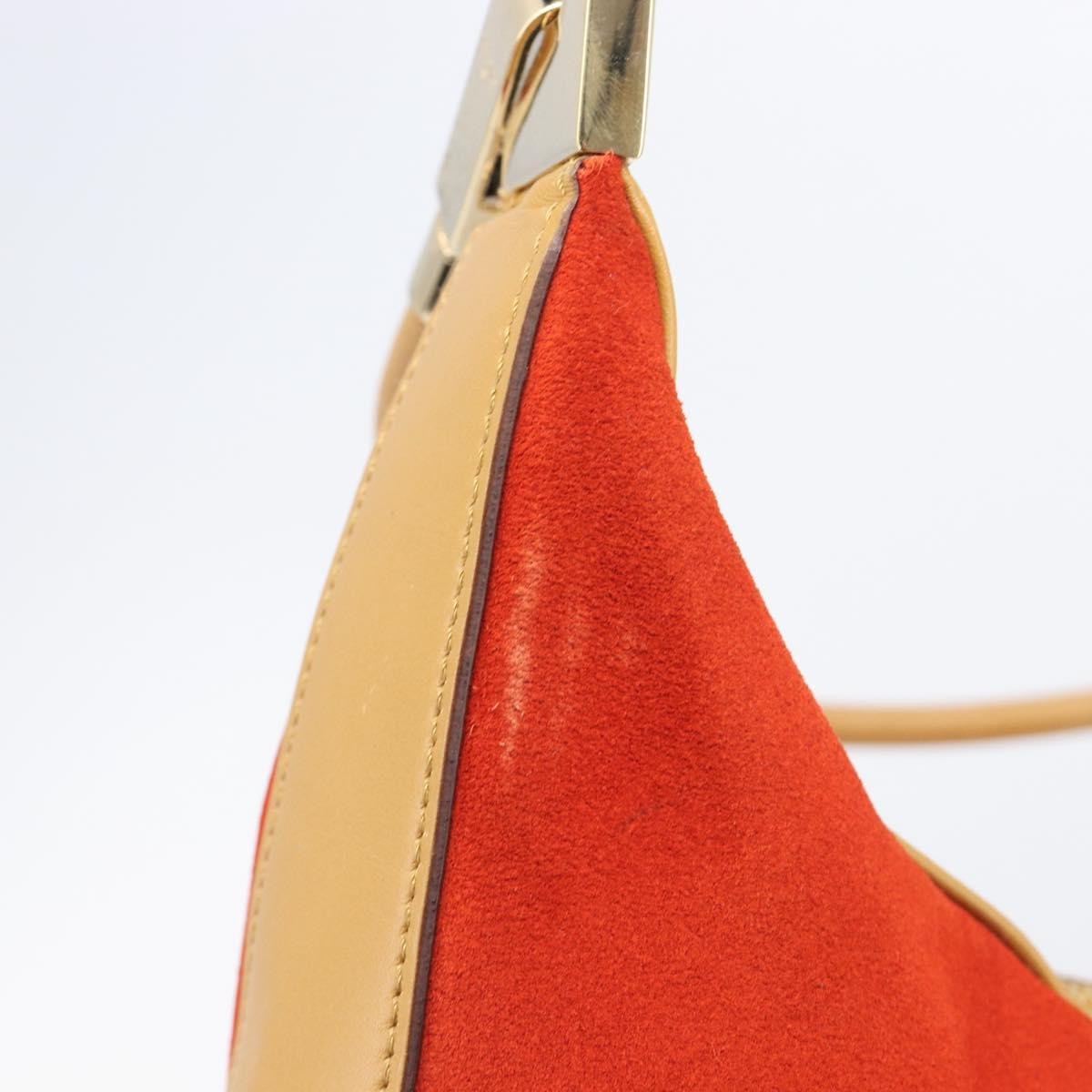 Gucci Vintage Zip Hobo Leather & Suede Red Suede Shoulder Bag Bag (Pre-Owned)